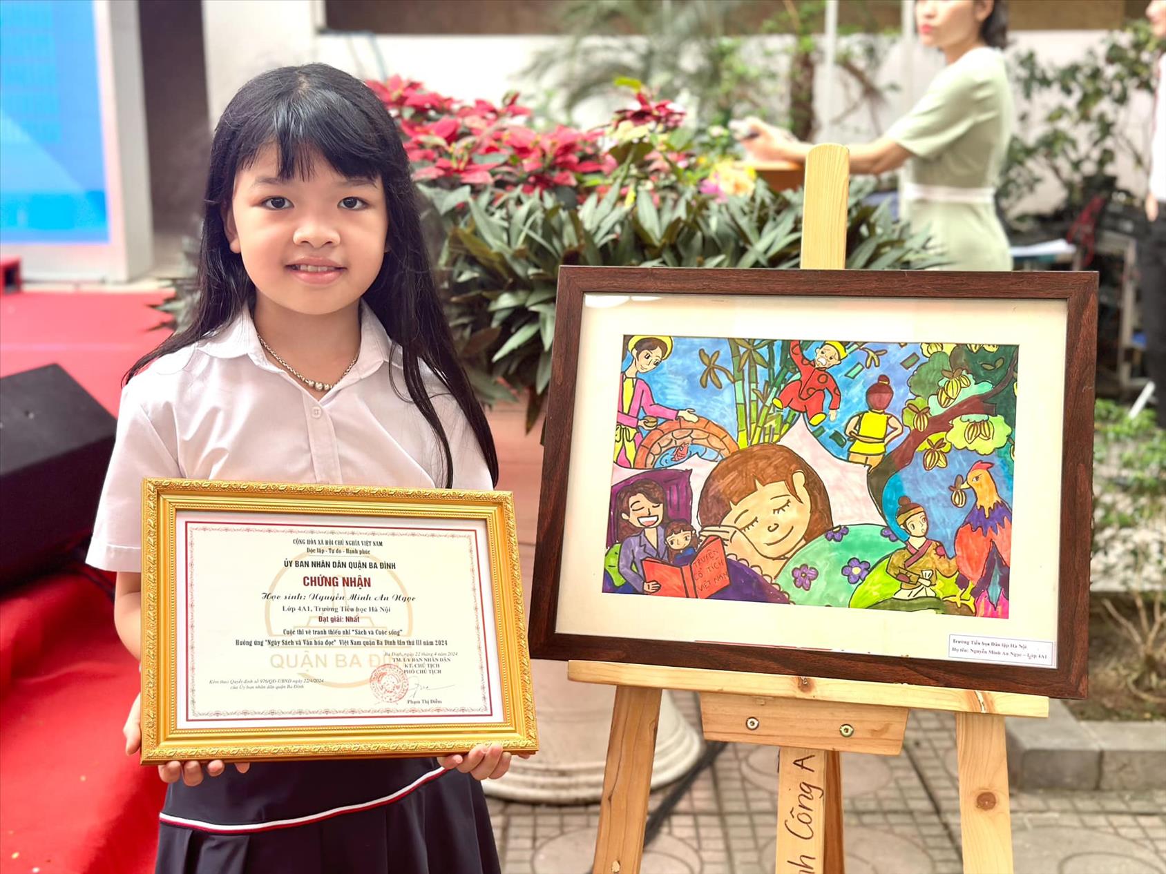 Học sinh trường Tiểu học Hà Nội đạt giải Nhất cuộc thi “Vẽ tranh Thiếu nhi quận Ba Đình 2024”
